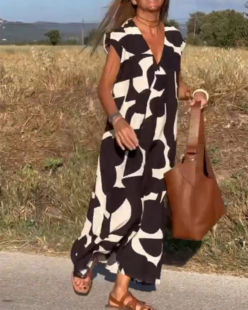 Sophie Tijdloze Maxi Jurk met V-hals