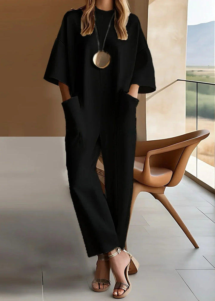Aria Relaxte Jumpsuit met Ronde hals
