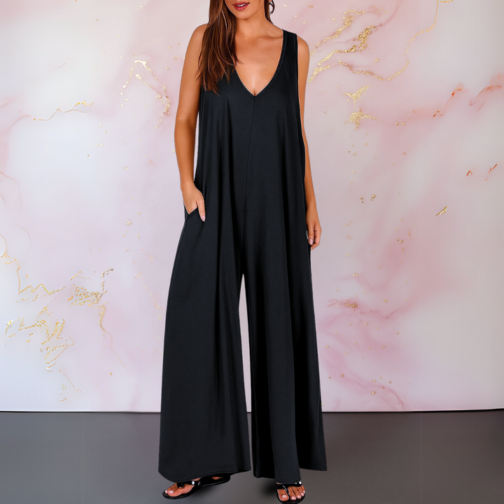 Onyx Wijde Jumpsuit met V-hals