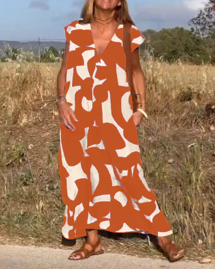 Sophie Tijdloze Maxi Jurk met V-hals
