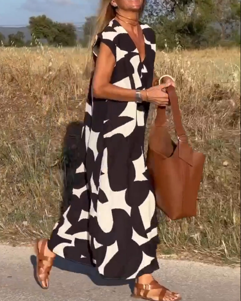 Sophie Tijdloze Maxi Jurk met V-hals