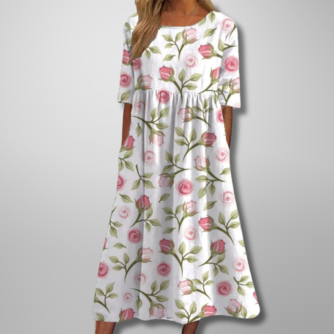 Gail Stijlvolle Midi Jurk met Bloemenprint