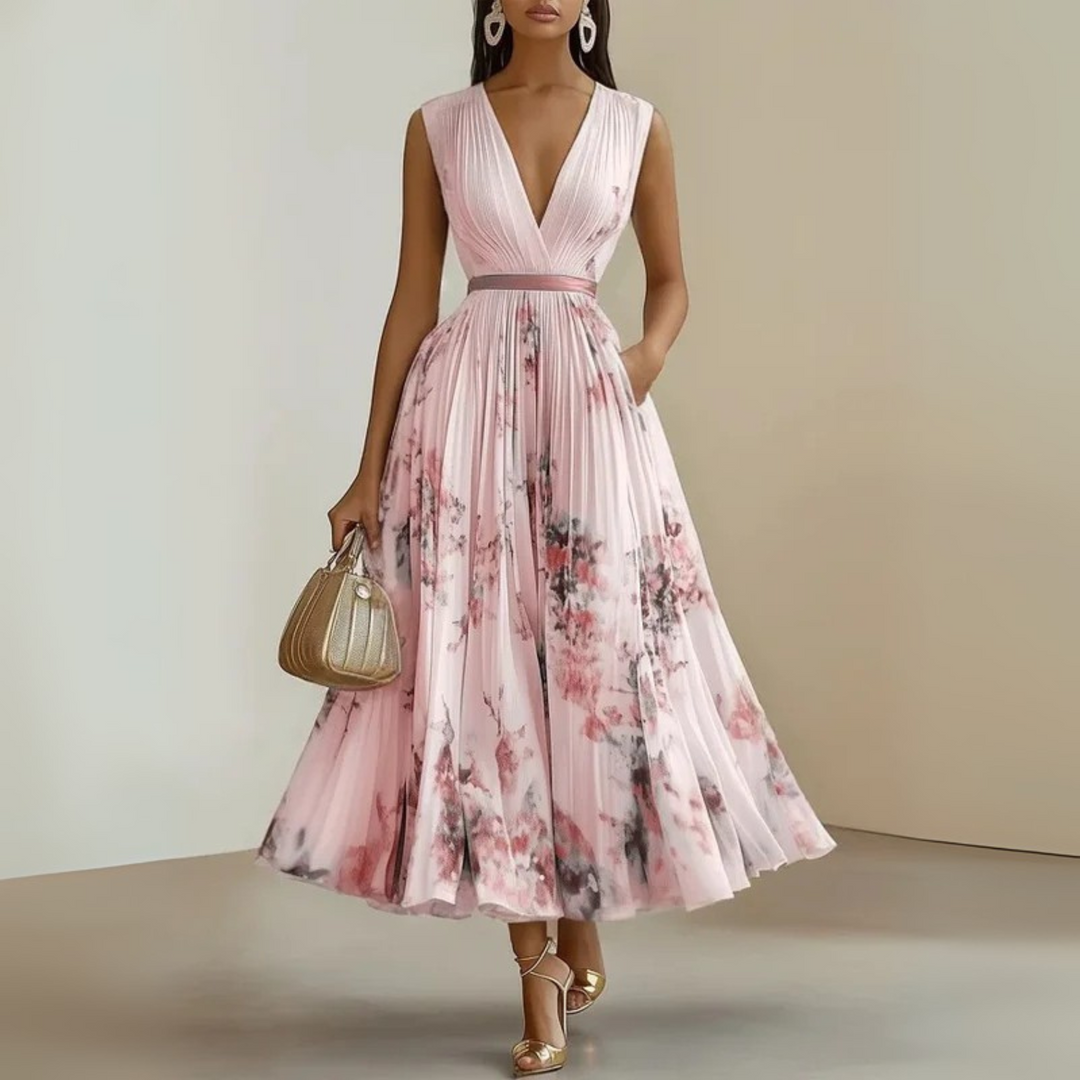 Maureen Tijdloze Maxi Jurk met V-hals