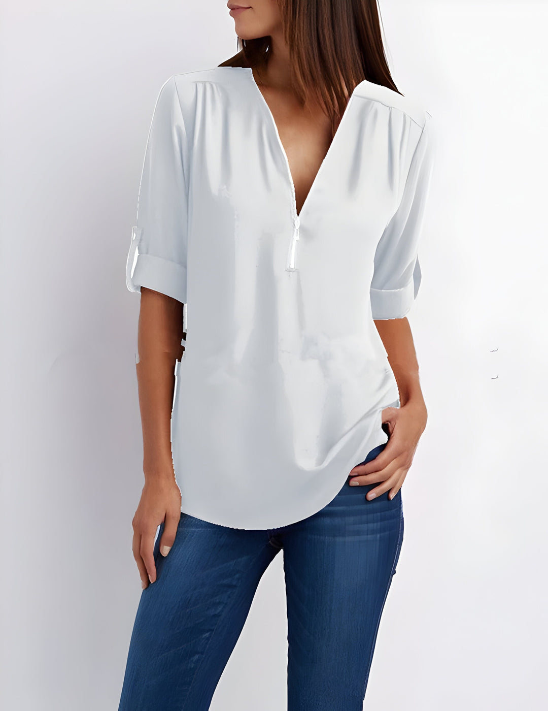 Amaya Verfijnde Blouse met Ritssluiting