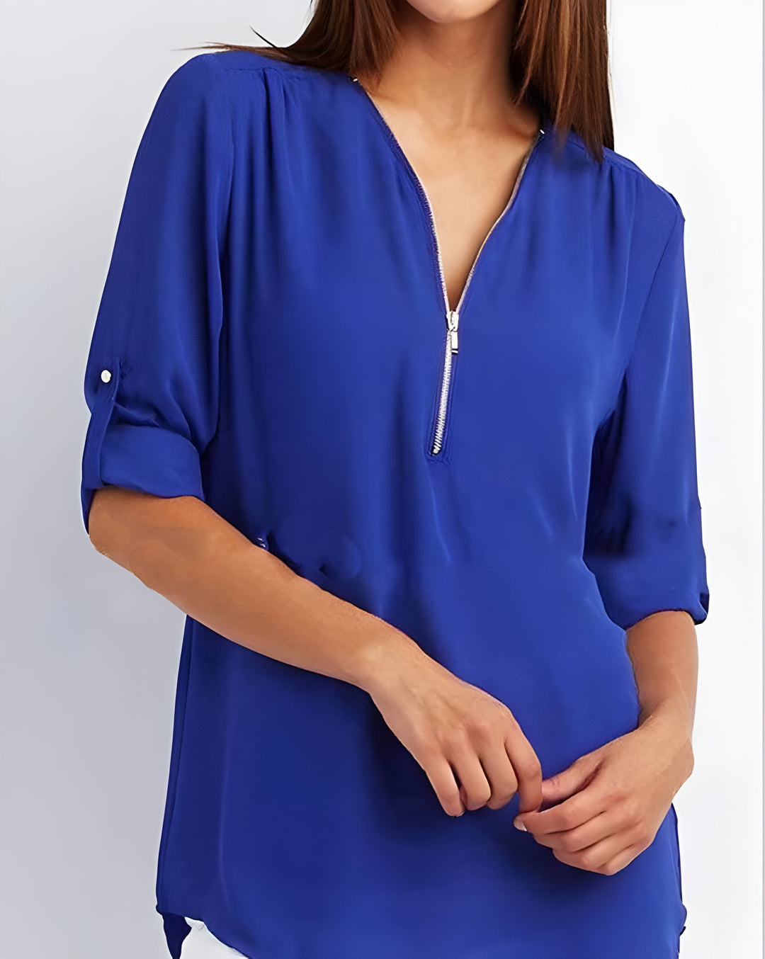 Amaya Verfijnde Blouse met Ritssluiting