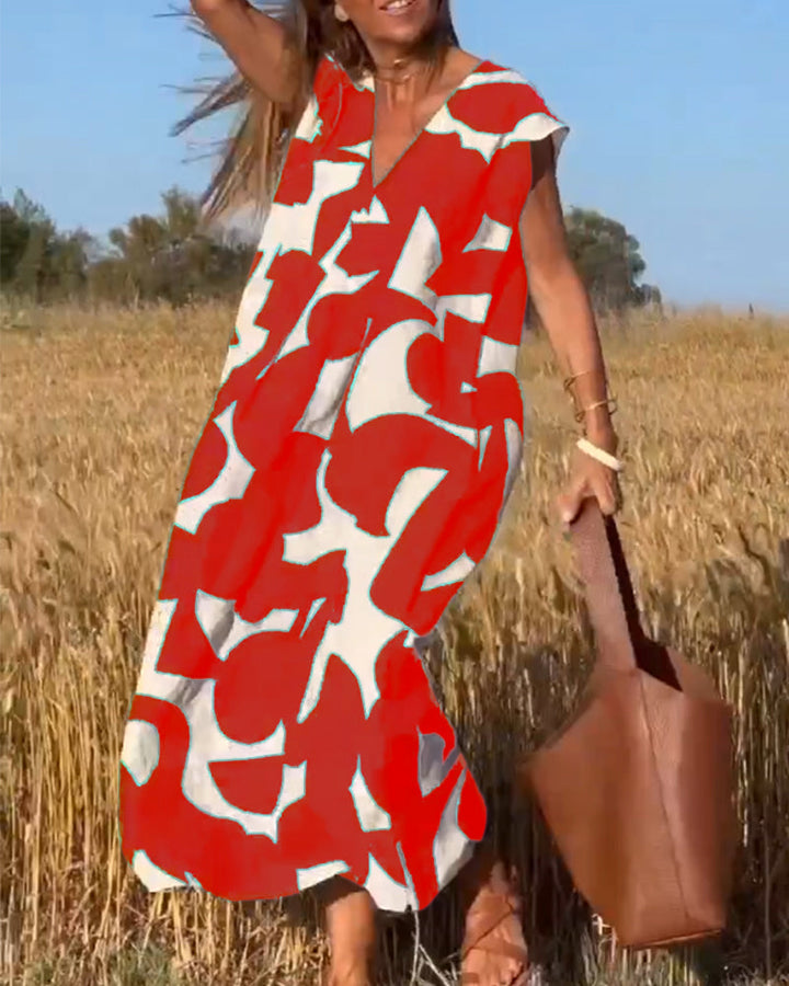 Sophie Tijdloze Maxi Jurk met V-hals