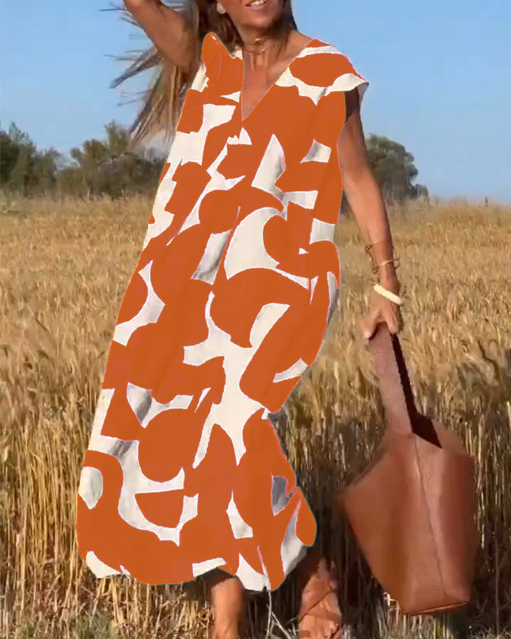 Sophie Tijdloze Maxi Jurk met V-hals
