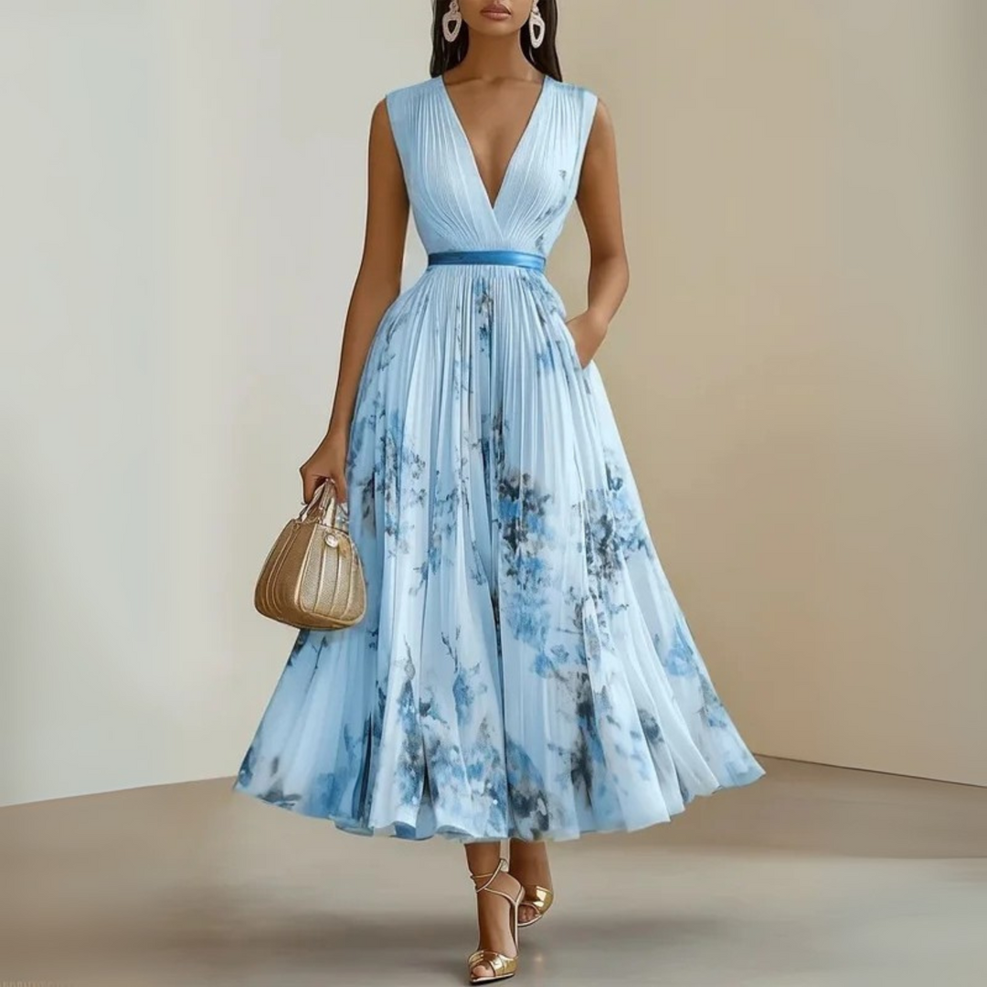 Maureen Tijdloze Maxi Jurk met V-hals