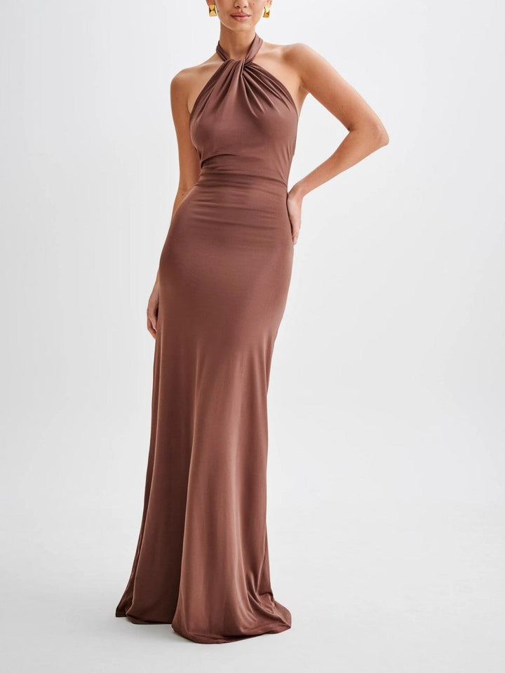 Amara Stijlvolle Maxi Jurk met Hoge hals