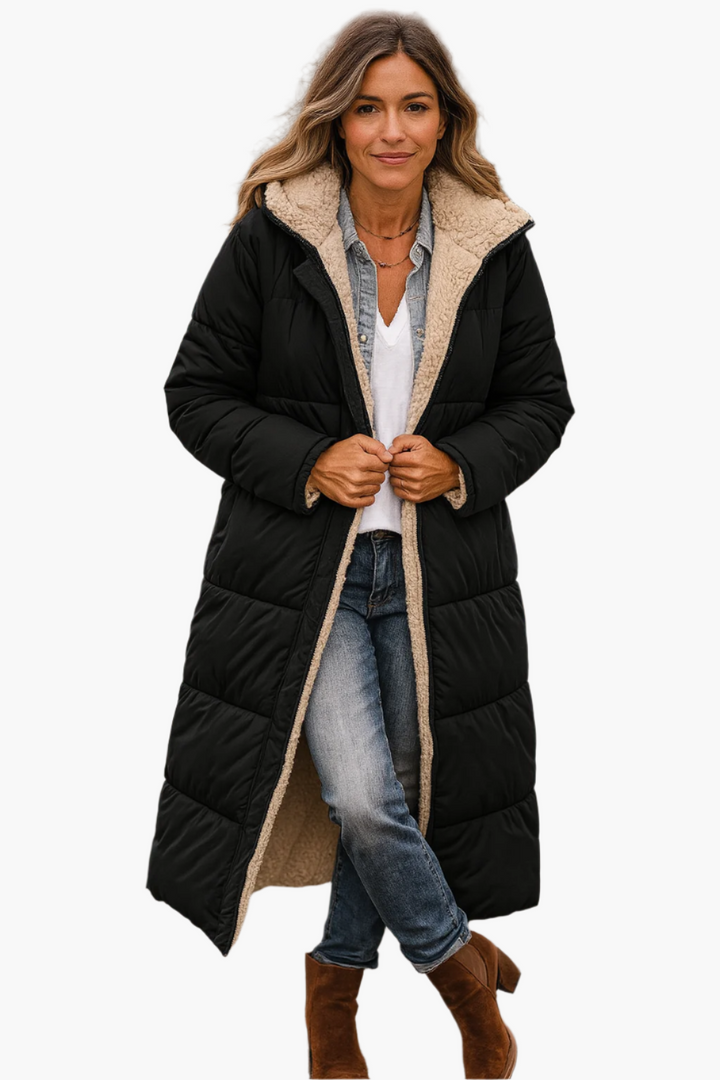 Noa | Dames Lange Warme Winterjas met Ritssluiting