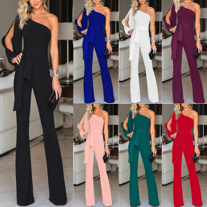 Ophelia Getailleerde Jumpsuit met One-shoulder