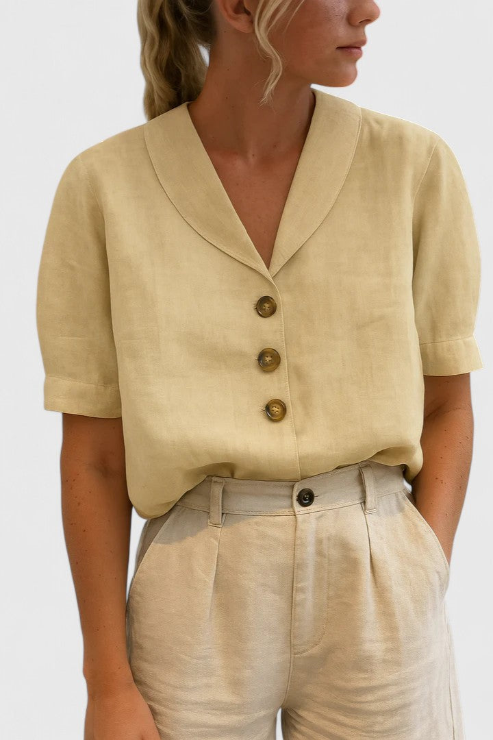 Charlie Tijdloze Blouse met Knoopdetails