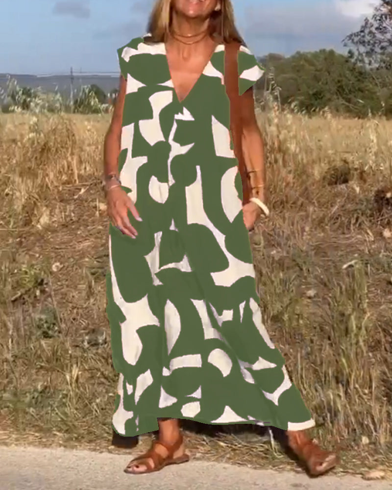 Sophie Tijdloze Maxi Jurk met V-hals