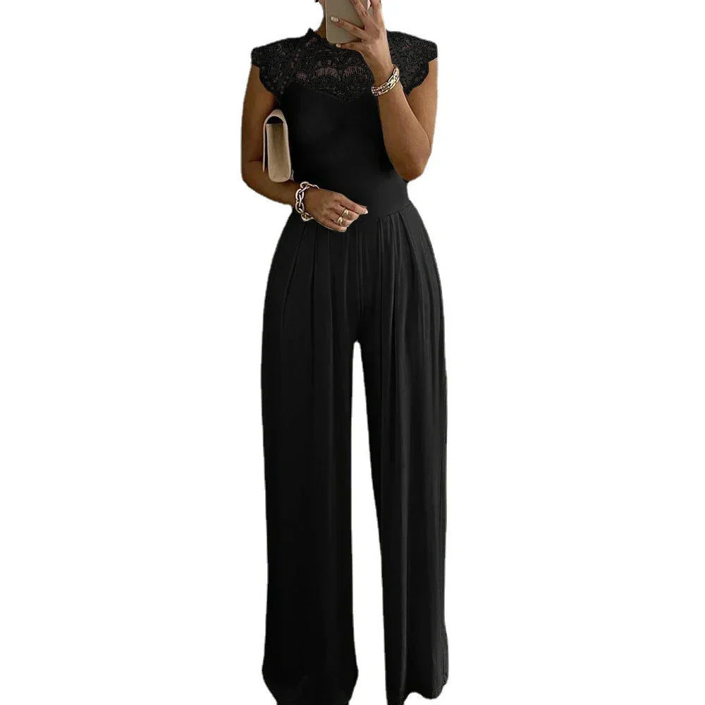 Gianna Wijde Jumpsuit met Kant