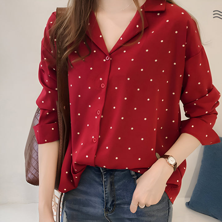 Clivia Tijdloze Blouse met Stippenprint