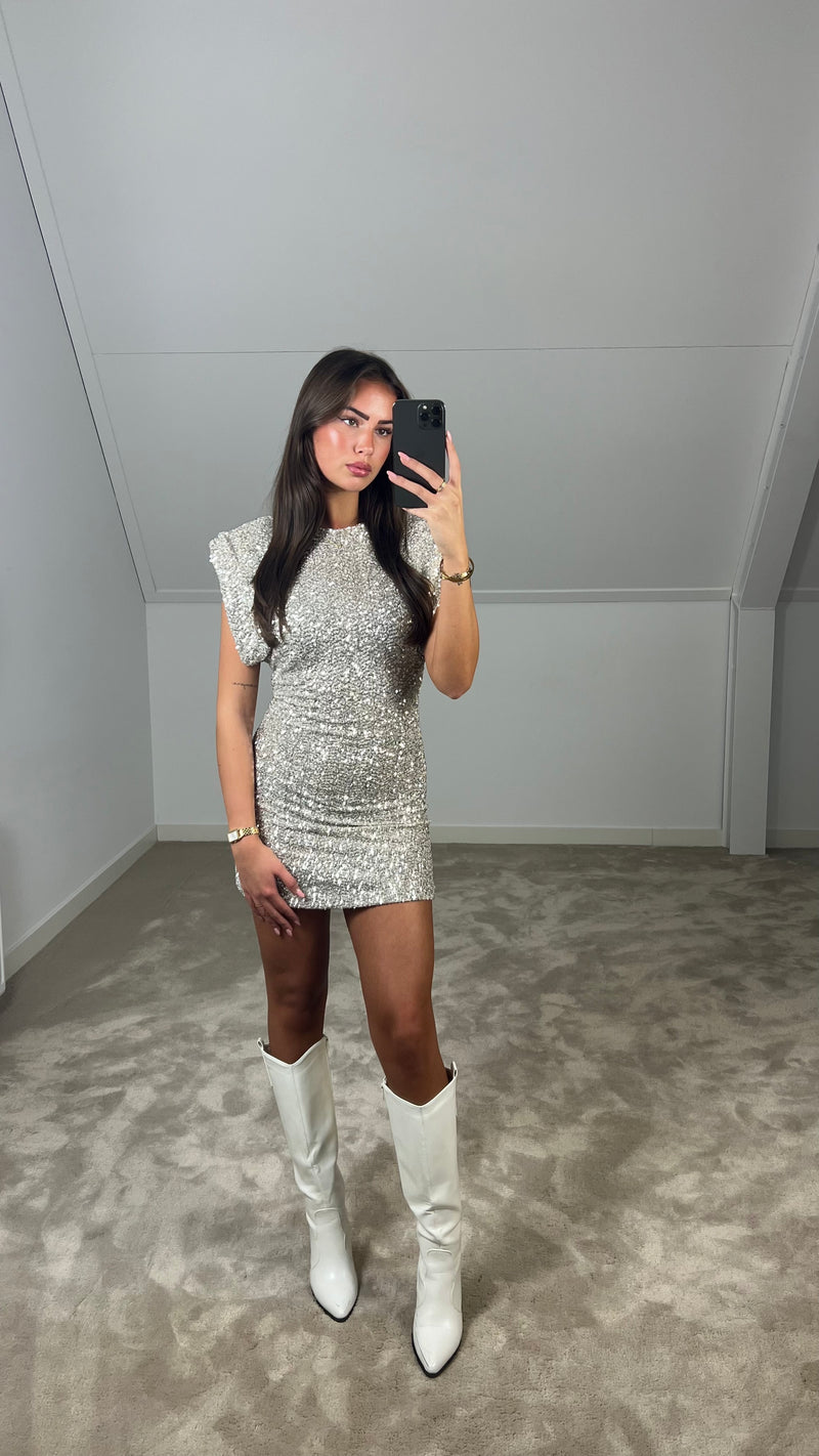 Vayenna Verfijnde Mini Jurk met Pailletten