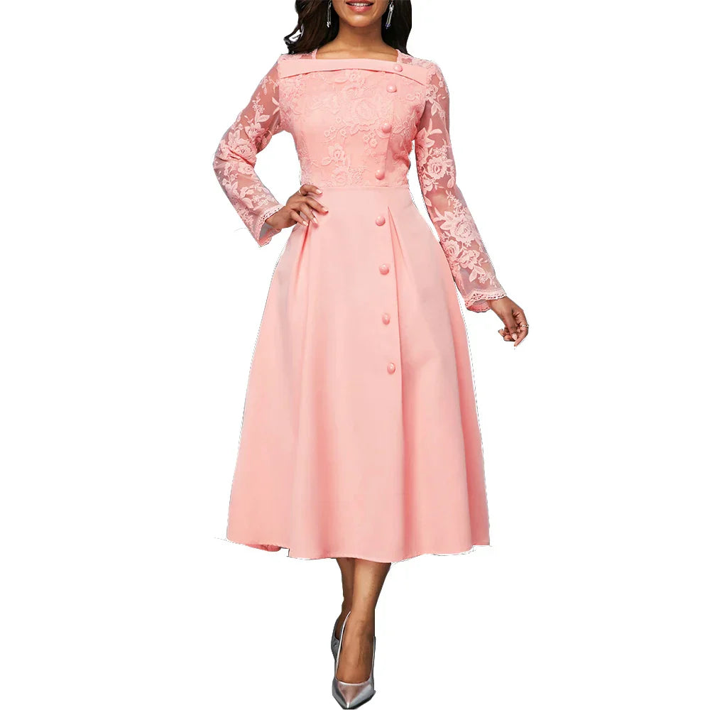 Junette Elegante Jurk met Vierkante hals