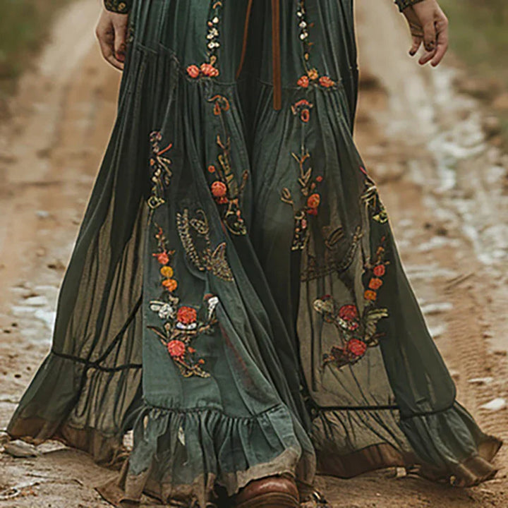 Selvara Stijlvolle Maxi Jurk met Bloemenprint