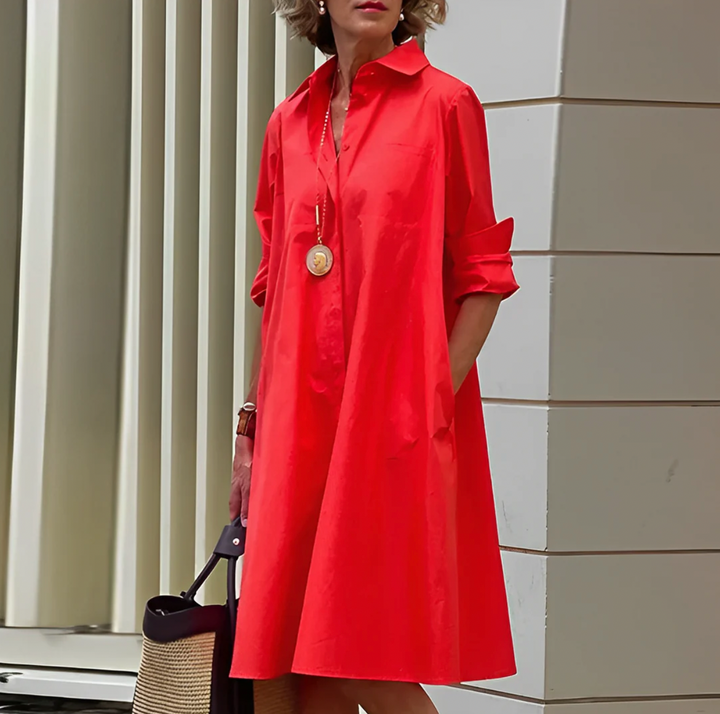 Katarina Getailleerde Midi Jurk