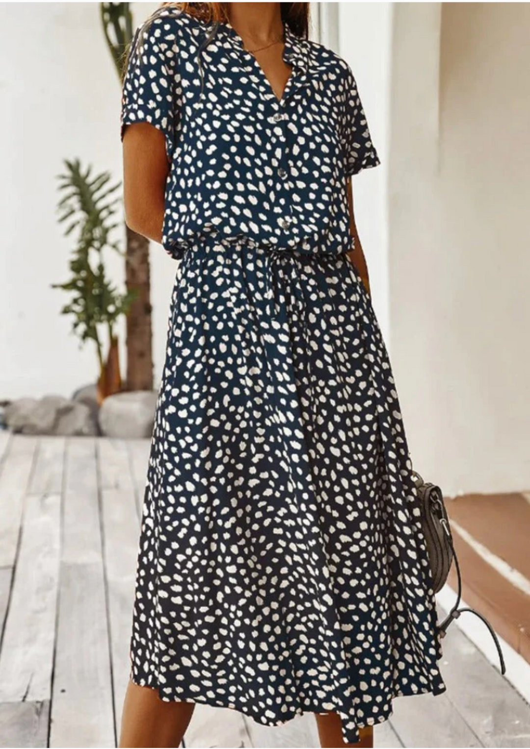Sienna Relaxte Midi Jurk met V-hals