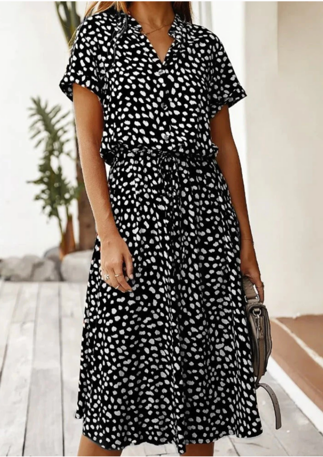 Sienna Relaxte Midi Jurk met V-hals