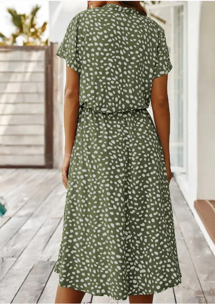 Sienna Relaxte Midi Jurk met V-hals
