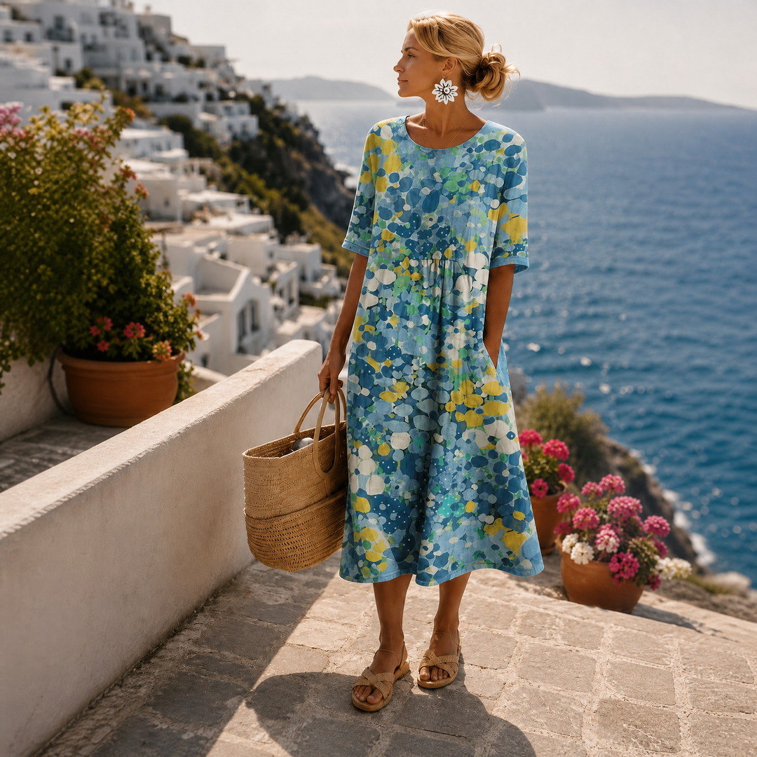 Dames Midi Zomerjurk met Bloemenprint
