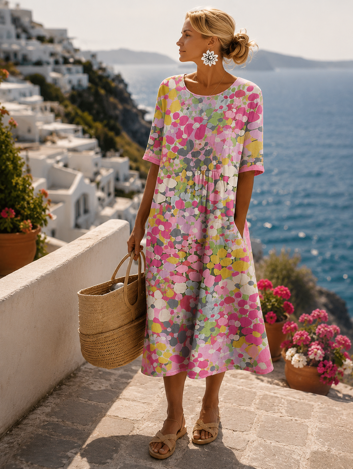 Dames Midi Zomerjurk met Bloemenprint