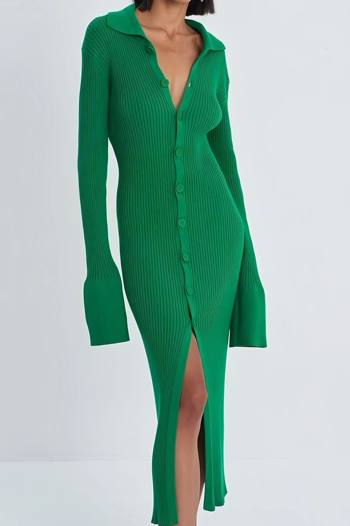 Milou Tijdloze Midi Jurk met V-hals