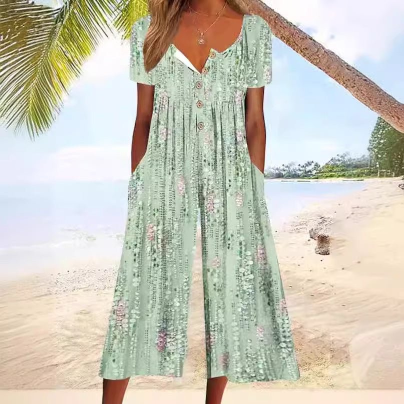 Lagoon Wijde Jumpsuit met V-hals