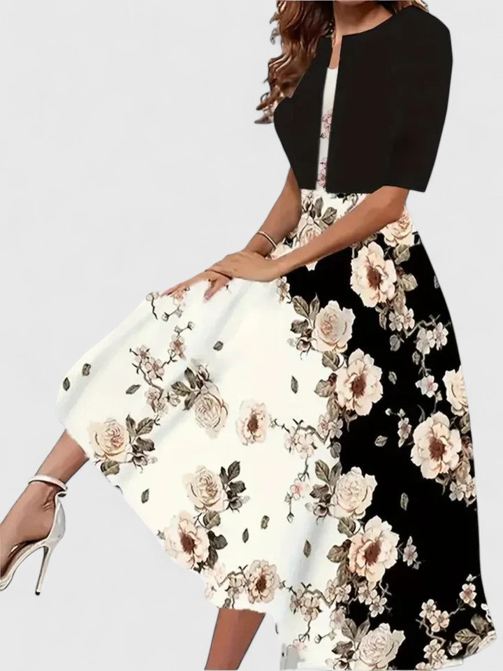 Chantal Getailleerde Midi Jurk
