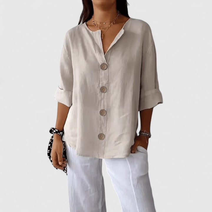 Cathlyn Elegante Blouse met V-hals