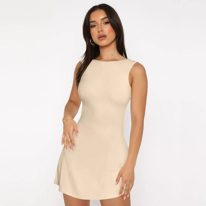 Sophie A-lijn Mini Jurk met Ronde hals