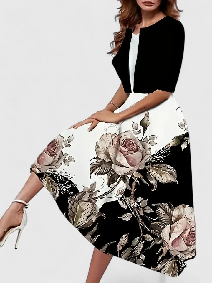 Chantal Getailleerde Midi Jurk