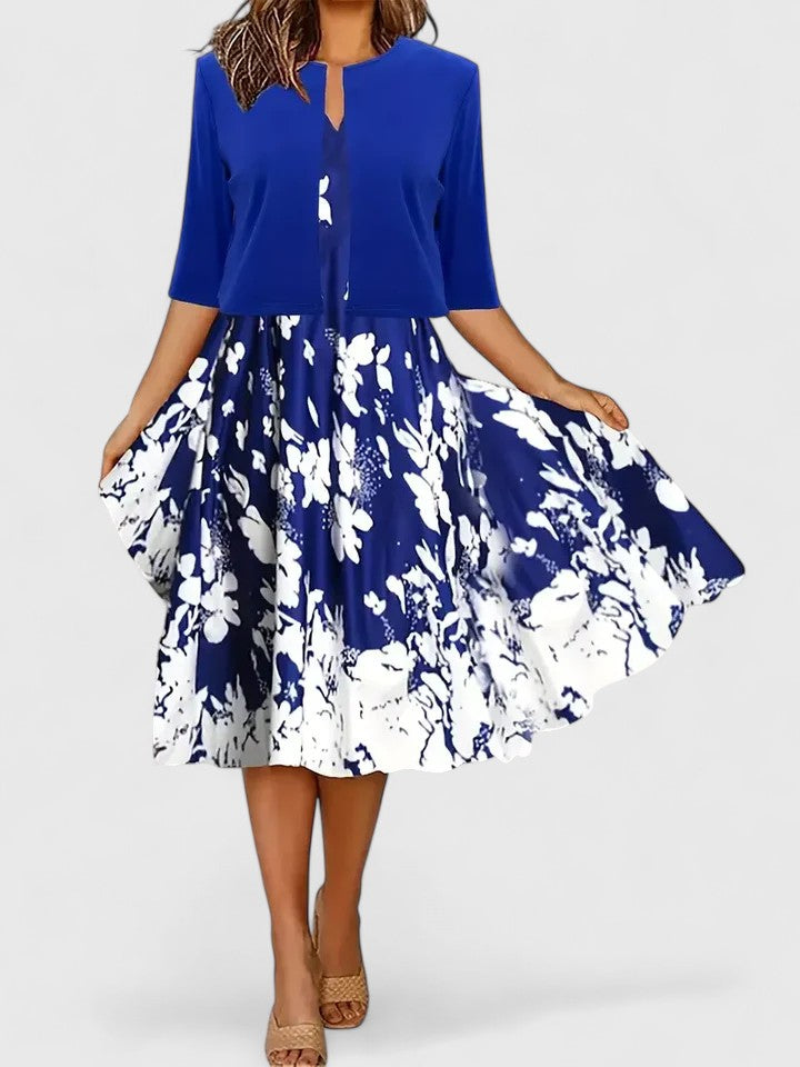 Chantal Getailleerde Midi Jurk