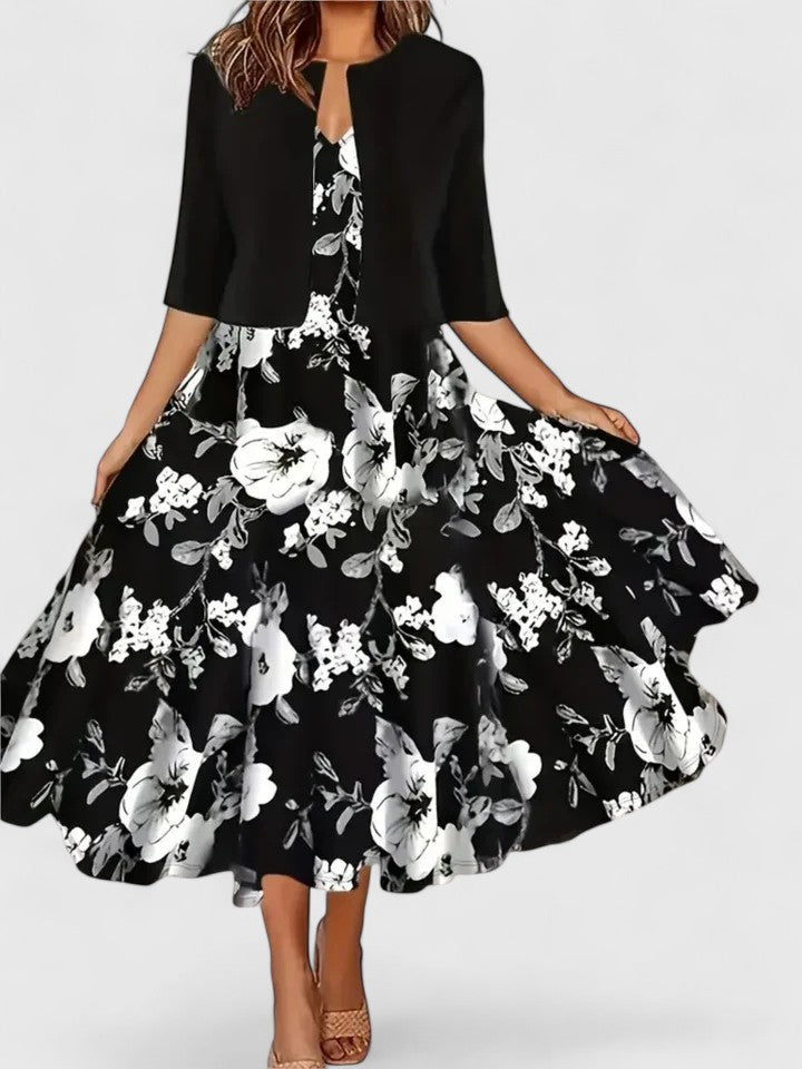 Chantal Getailleerde Midi Jurk