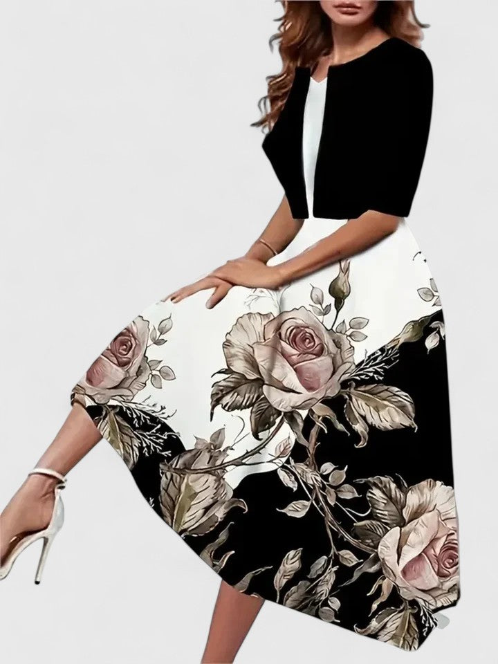Chantal Getailleerde Midi Jurk