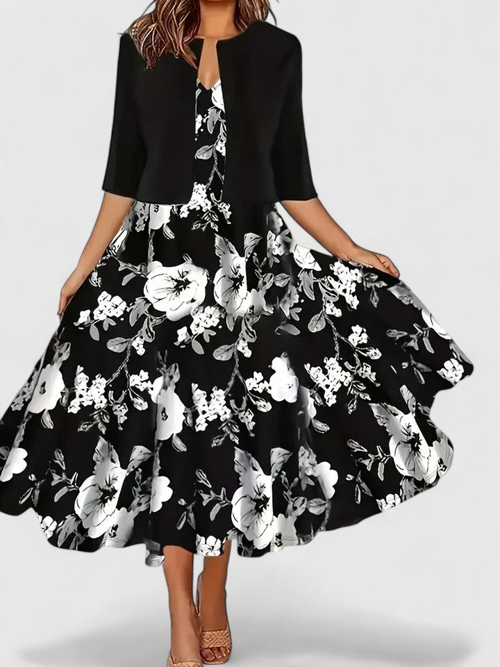 Chantal Getailleerde Midi Jurk