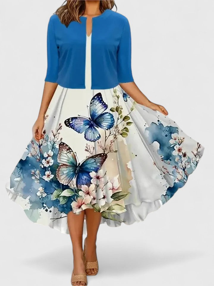 Chantal Getailleerde Midi Jurk
