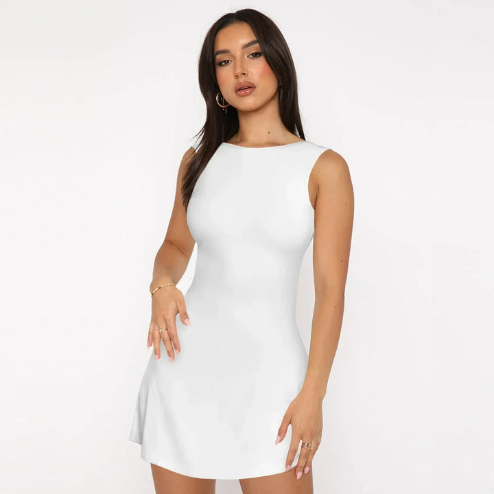 Sophie A-lijn Mini Jurk met Ronde hals