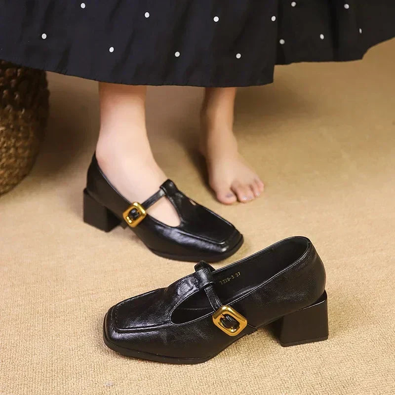 Odette Elegante Hakken met Blokhak van 5 cm