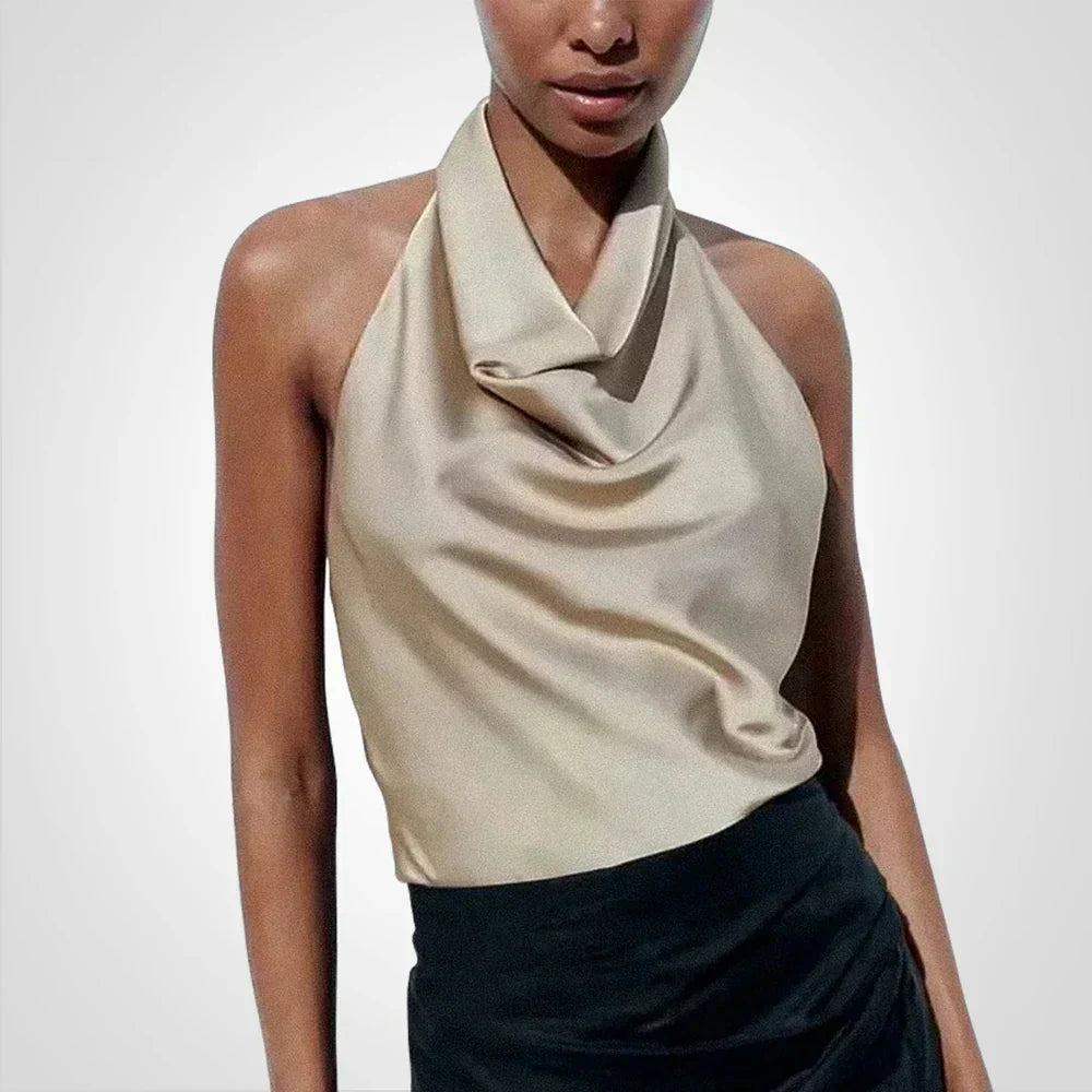 Sienna Stijlvolle Top met Halterhals