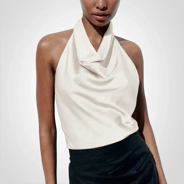 Sienna Stijlvolle Top met Halterhals