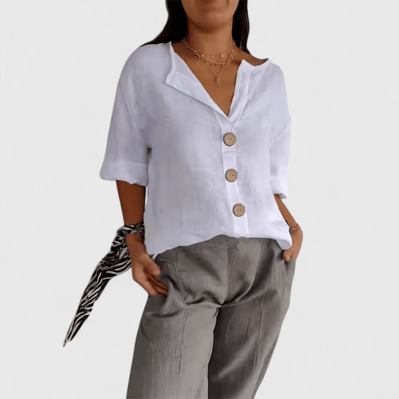 Cathlyn Elegante Blouse met V-hals