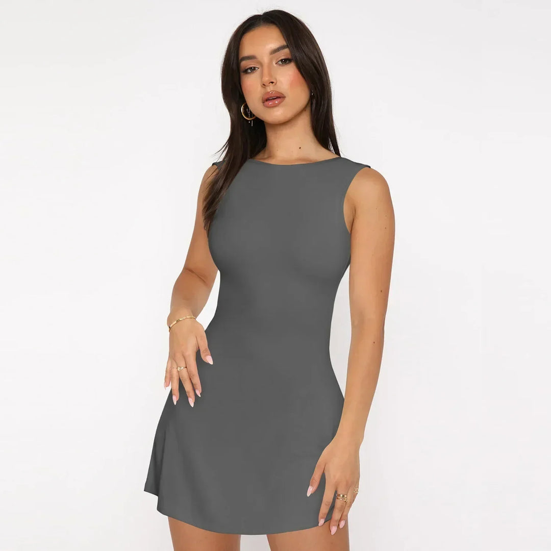 Sophie A-lijn Mini Jurk met Ronde hals