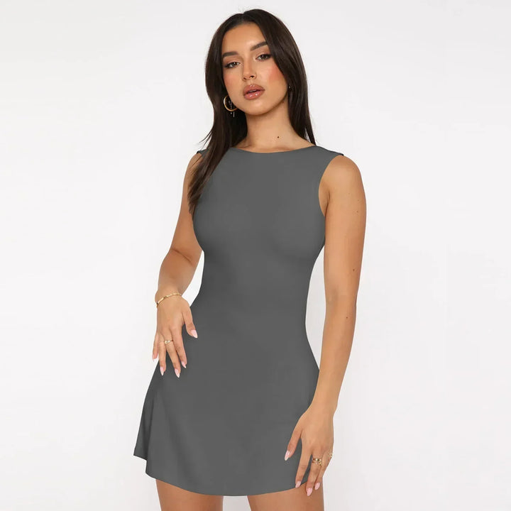 Sophie A-lijn Mini Jurk met Ronde hals