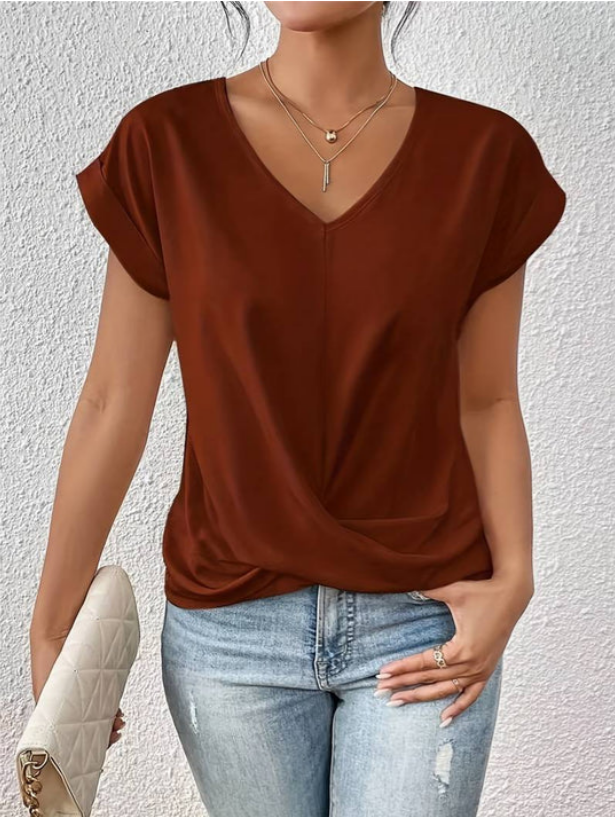 Elin Tijdloze Blouse met V-hals