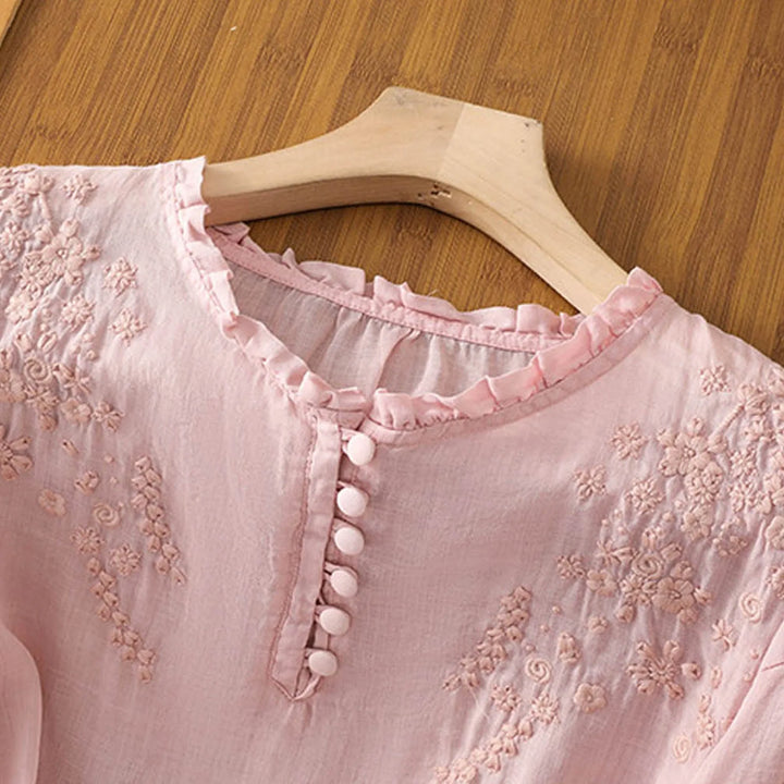 Suzanne Tijdloze Blouse met Knoopdetails