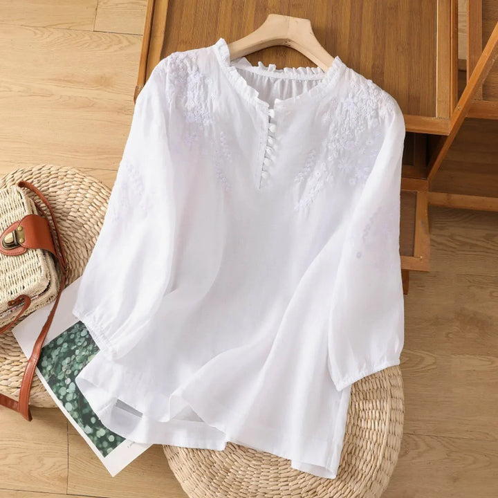 Suzanne Tijdloze Blouse met Knoopdetails