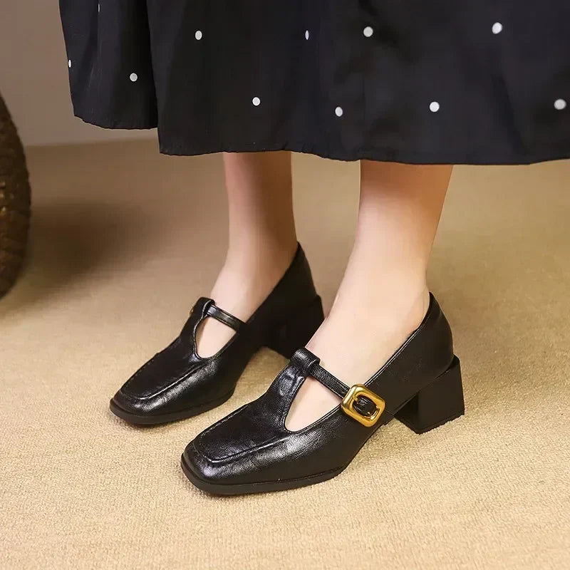 Odette Elegante Hakken met Blokhak van 5 cm